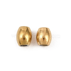 201 Stainless Steel Beads, Rice, Golden, 5x4mm, Hole: 1.8mm(STAS-F339-08A-G)