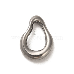 304 Stainless Steel Linking Rings, Twisted Teardrop, Stainless Steel Color, 15.5x11x3mm, Inner Diameter: 9.5x6mm(STAS-Q316-04A-P)