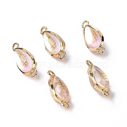 Transparent Acrylic Connector Charms, with Golden Tone Alloy Findings, Corn Links, Clear, 34x13x11.5mm, Hole: 3.5mm(OACR-E009-11G)