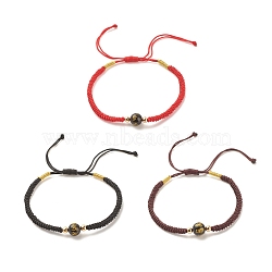 3Pcs Mala Beads Bracelets Set, Natural Obsidian Om Mani Padme Hum Beaded Bracelets for Women, Mixed Color, Inner Diameter: 2-1/8 inch(5.4cm)~3-1/2 inch(9cm), 1Pc/color(BJEW-JB08280)