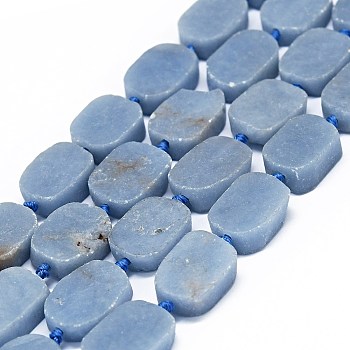 Natural Angelite Beads Strands, Rectangle, 14~17x11~13x5~6mm, Hole: 1mm, about 21~23pcs/strand, 15.75~16.14 inch(40~41cm)