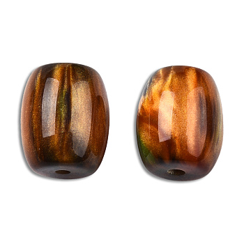 Resin Beads, Imitation Gemstone, Barrel, Goldenrod, 14x12mm, Hole: 2mm