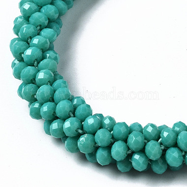 Faceted Opaque Glass Beads Stretch Bracelets(BJEW-S144-002E-03)-3