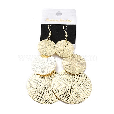 Layered Flat Round Dangle Earrings for Girl Women(EJEW-I258-05G)-3