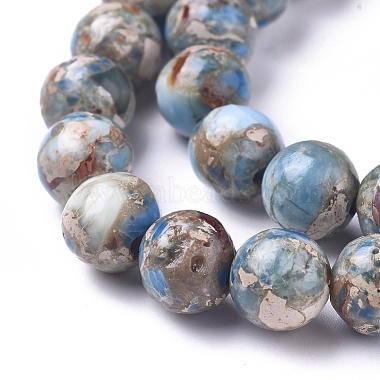 Assembled Synthetic Turquoise and Imperial Jasper Beads Strands(G-D0006-C02-8mm-01)-3