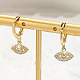 Brass Micro Pave Cubic Zirconia Dangle Leverback Earrings for Women(NU0406-1)-3