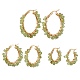 3 pares de aretes de aro con chips de peridoto natural de tamaño 3(EJEW-JE05710-02)-1