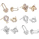 12Pcs 3 Style Brass Micro Pave Clear Cubic Zirconia Stud Earring Findings(ZIRC-SZ0002-26)-1