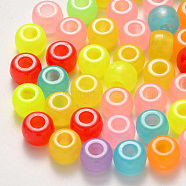 Plastic Beads, Luminous Beads, Rondelle, Mixed Color, 9x6mm, Hole: 3.5mm, about 190pcs/50g.(X-KY-R019-03)