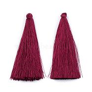 Nylon Tassel Big Pendant Decorations, Medium Violet Red, 65~70x8~10mm(FIND-S253-13)