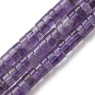 Natural Amethyst Beads Strands, Flat Round/Disc, Heishi Beads, 4x1.8~2mm, Hole: 0.8mm, about 203pcs/strand, 15.35~15.43 inch(39~39.2cm)(G-G0005-E02)
