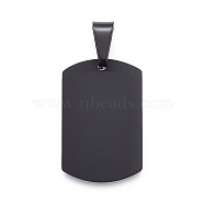 201 Stainless Steel Stamping Blank Tag Pendants, Rectangle, Gunmetal, 28x18x1.5mm, Hole: 5.5x9.5mm(STAS-O044-01-B122)