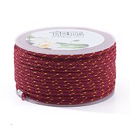 Polyester Braided Cords, for Jewelry Making Beading Crafting, Dark Red, 2mm, about 21.87 yards(20m)/roll(OCOR-I006-B01-07)