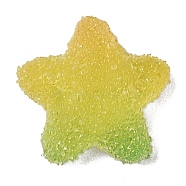 Resin Cabochons, Imitation Candy, Two Tone, Gradient Color, Star, Light Khaki, 17x18x6mm(X-CRES-Y001-02A-06)