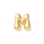 Brass Pendants, Real 18K Gold Plated, Letter M, 22x21x7mm, Hole: 2.5x3mm(KK-P262-01G-M)