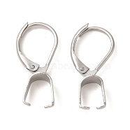 304 Stainless Steel Leverback Earring Findings, with Ice Pick Pinch Bails, Stainless Steel Color, 22x10x4mm(STAS-U025-01P-02)