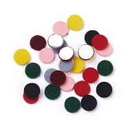 Flocky Acrylic Cabochons, Flat Round, Mixed Color, 9.5~10x2mm(OACR-I001-K-M)