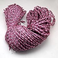 7 Inner Cores Polyester & Spandex Cord Ropes, for Rope Bracelets Making, Deep Pink, 4mm, about 109.36 yards(100m)/bundle, 420~500g/bundle(RCP-R006-015)