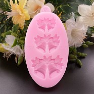 Food Grade Silicone Molds, Fondant Molds, For DIY Cake Decoration, Chocolate, Candy, UV Resin & Epoxy Resin Jewelry Making, Bell, Hot Pink, 88x52x11mm, Inner Size: 23~36mm(DIY-L006-43)