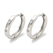 Brass Hoop Earrings, Round, Platinum, 13x2mm(EJEW-L211-08H-P)