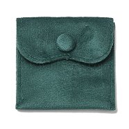 Velvet Jewelry Pouches, Jewelry Gift Bags with Snap Button, for Ring Necklace Earring Bracelet Storage, Square, Dark Cyan, 7x6.9x0.2cm(ABAG-K001-01A-02)