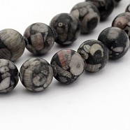 Natural Jade Round Bead Strands, Black, 12mm, Hole: 1mm, about 34pcs/strand, 15.7 inch(G-P070-72-12mm)