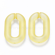 Transparent Acrylic Linking Rings, Quick Link Connectors, for Cable Chains Making, Frosted, Oval, Yellow, 31x19.5x5.5mm, Inner Diameter: 19.5x7.5mm(X-OACR-S036-006A-K10)