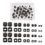 304 Stainless Steel Beads, Cube, Electrophoresis Black, 2~6x2~6x2~6mm, Hole: 1.5~3mm, 50pcs/box(STAS-TA0001-09EB)