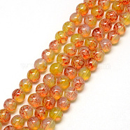 Baking Painted Glass Beads Strands, Imitation Opalite, Round, Sandy Brown, 8mm, Hole: 1.3~1.6mm, about 100pcs/strand, 31.4 inch(X-DGLA-Q023-8mm-DB42)