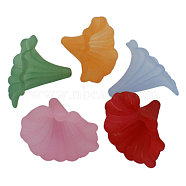 Transparent Frosted Calla Lily Acrylic Beads, Mixed Color, Dyed, 40.5x33x41x35mm, Hole: 3mm(X-BSF796M)
