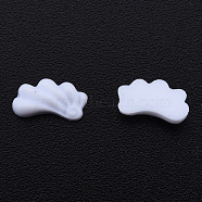 Opaque Resin Cabochons, Flower, White, 9x5x2.5mm(CRES-N030-030B-02)