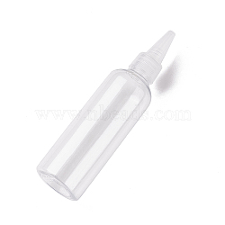 (Defective Closeout Sale for Scratch)Plastic Empty Bottle for Liquid, with Pointed Mouth Top Cap, Clear, 15cm, Capacity: 100ml(3.38fl. oz)(DIY-XCP0002-16B)