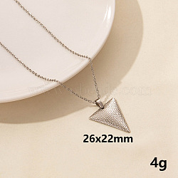 304 Stainless Steel Triangle Pendant Necklaces, Cable Chain Necklaces(ZZ2902-3)