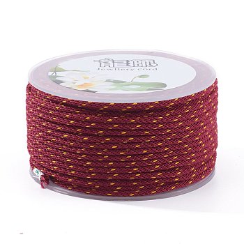 Polyester Braided Cords, for Jewelry Making Beading Crafting, Dark Red, 2mm, about 21.87 yards(20m)/roll