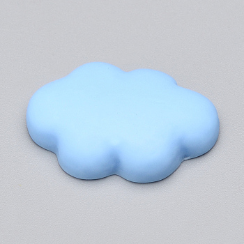 Resin Cabochons, Cloud, Deep Sky Blue, 25x17x5.5mm