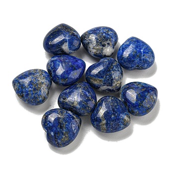 Natural Lapis Lazuli Beads, Half Drilled, Heart, 15.5x15.5x8mm, Hole: 1mm