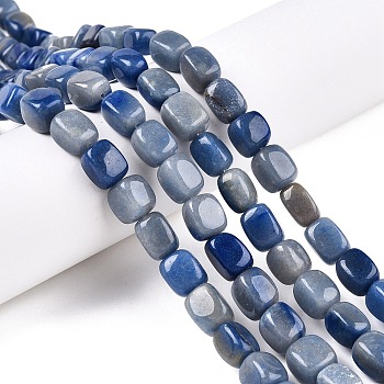 Natural Blue Aventurine Beads Strands, Cuboid, 7.5~13x6.5~12.5x6~11.5mm, Hole: 1.2mm, about 33pcs/strand, 13.98~15.6''(35.5~39cm)