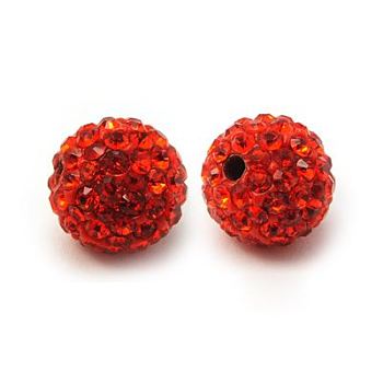 Polymer Clay Rhinestone Beads, Pave Disco Ball Beads, Grade A, Round, PP15, Hyacinth, 10mm, Hole: 1.8~2mm