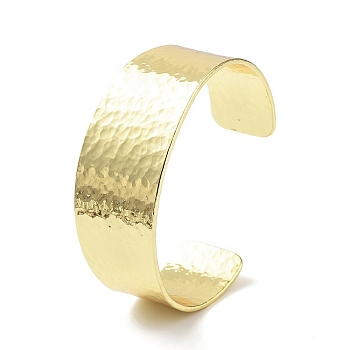 Rack Plating Brass Open Wide Cuff Bangles for Women, Lead Free & Cadmium Free, Real 18K Gold Plated, 3/4~1- inch(2~2.55cm), Inner Diameter: 2-3/8 inch(6.15cm)