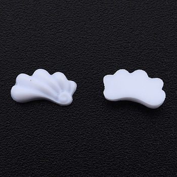 Opaque Resin Cabochons, Flower, White, 9x5x2.5mm
