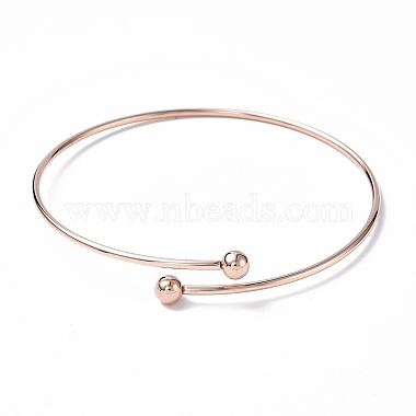 Placage ionique (ip) réglable 304 fabrication de bracelet de manchette en fil d'acier inoxydable(MAK-F286-02RG)-2