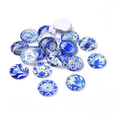 20mm SteelBlue Half Round Glass Cabochons