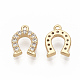 Brass Micro Pave Clear Cubic Zirconia Charms(ZIRC-T011-09G-NF)-2