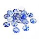 Blue and White Floral Printed Glass Cabochons(GGLA-A002-20mm-XX)-1
