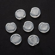 Plastic Earring Pads, Clip Earring Cushions, For Clip-on Earrings, Clear, 8.5x9x3mm, Hole: 3x1.5mm(KY-G014-01)