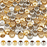 100Pcs 2 Colors 201 Stainless Steel Spacer Beads, Rondelle, Golden & Stainless Steel Color, 4x3mm, Hole: 2.5mm, 50pcs/color(STAS-DC0015-08)