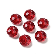 Glass Imitation Austrian Crystal Beads, Faceted, Rondelle, Dark Red, 8x5~5.5mm, Hole: 1.2~1.5mm(GLAA-D015-01A-05)