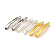Brass Tube Beads, Hollow Curved Tube, Mixed Color, 35x4mm, Hole: 3.5mm(KK-D040-13)