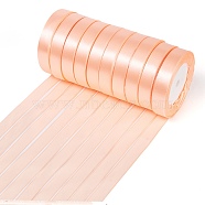 Single Face Satin Ribbon, Polyester Ribbon, Light Salmon, about 5/8 inch(16mm) wide, 25yards/roll(22.86m/roll), 250yards/group(228.6m/group), 10rolls/group(SRIB-16)