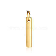 201 Stainless Steel Pendants, Rectangle, Stamping Blank Tag, Golden, 15x3x1.5mm, Hole: 3mm(STAS-S105-T606D-2-15)